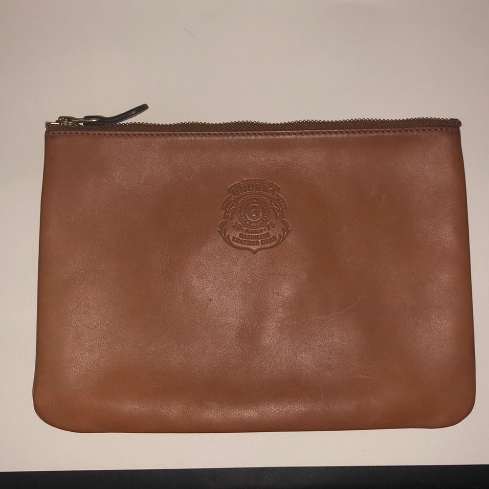Ghurka Small Document Pouch Chestnut Mint!